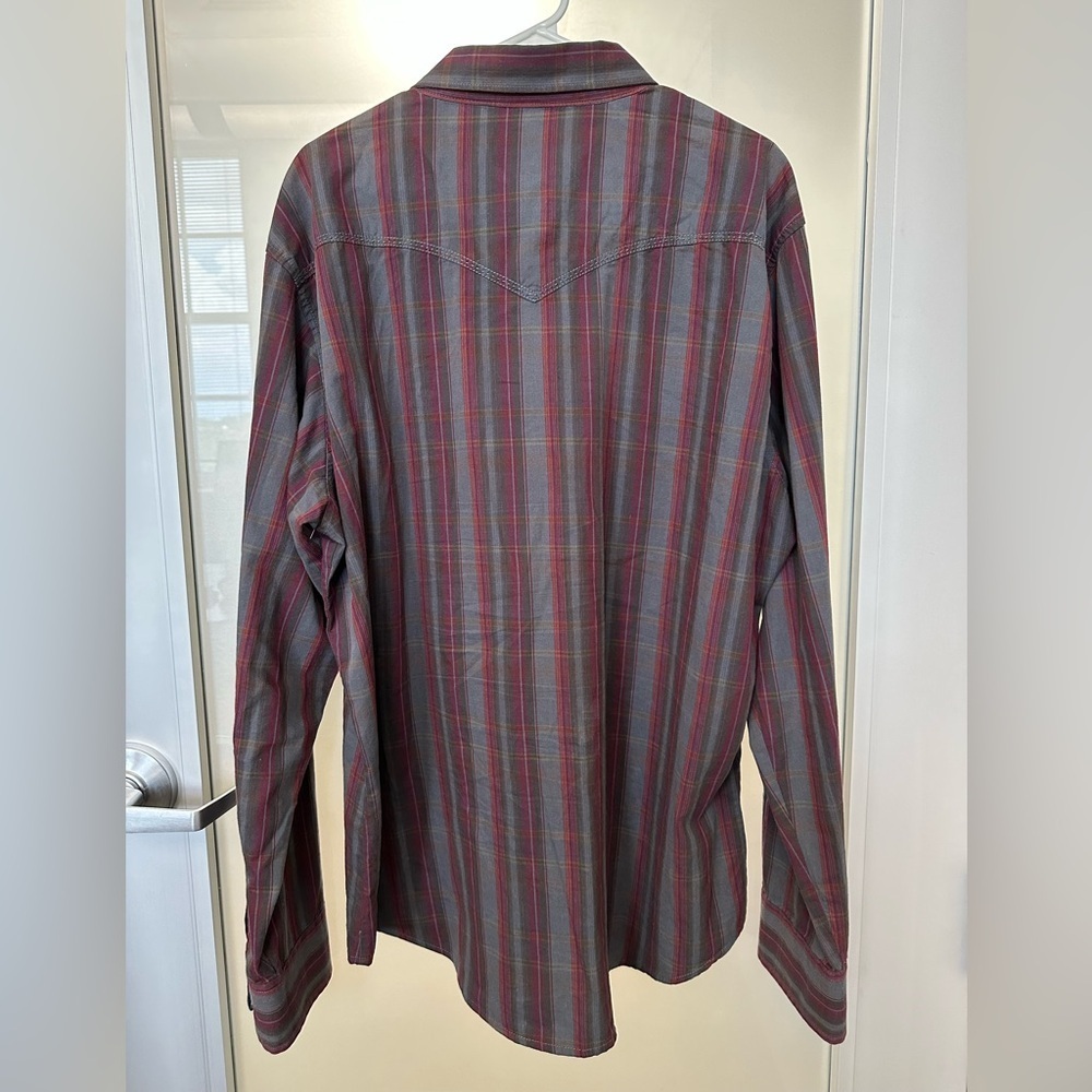 Wrangler Retro MVR152M Shirt Sz XXL Red/Gray Plaid W/Pearl Snaps - Picture 5 of 6